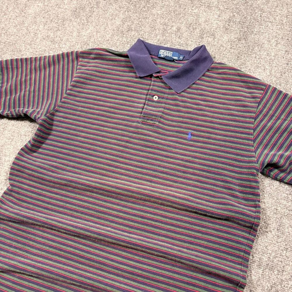 vintage 90s polo ralph lauren striped short sleeve polo